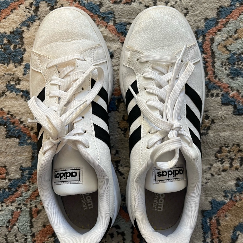 Adidas White and Gray Athletic Shoes